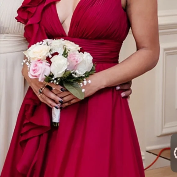 casual burgundy maxi dress Anna Burgundy Maxi Dress – Elegant Modern Style S main image 0
